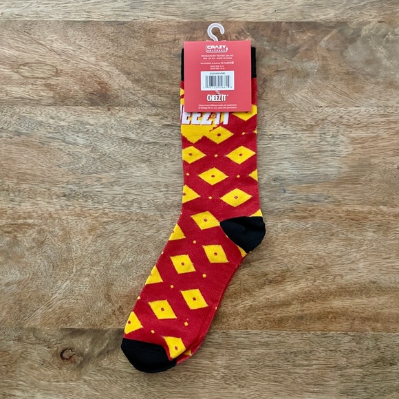 5/$20 NEW Adult Cheez It Novelty Socks-Cheese - Picture 2 of 3